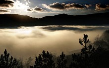 Nebbia al tramonto